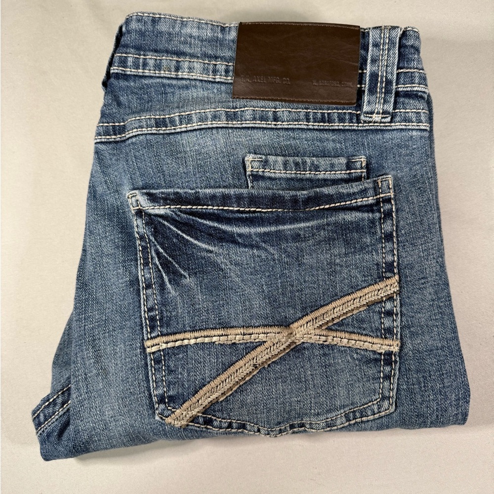 TK Axel Classic Straight Jeans Mens‎ 32x32 Blue Y2K Embroidered X Pocket